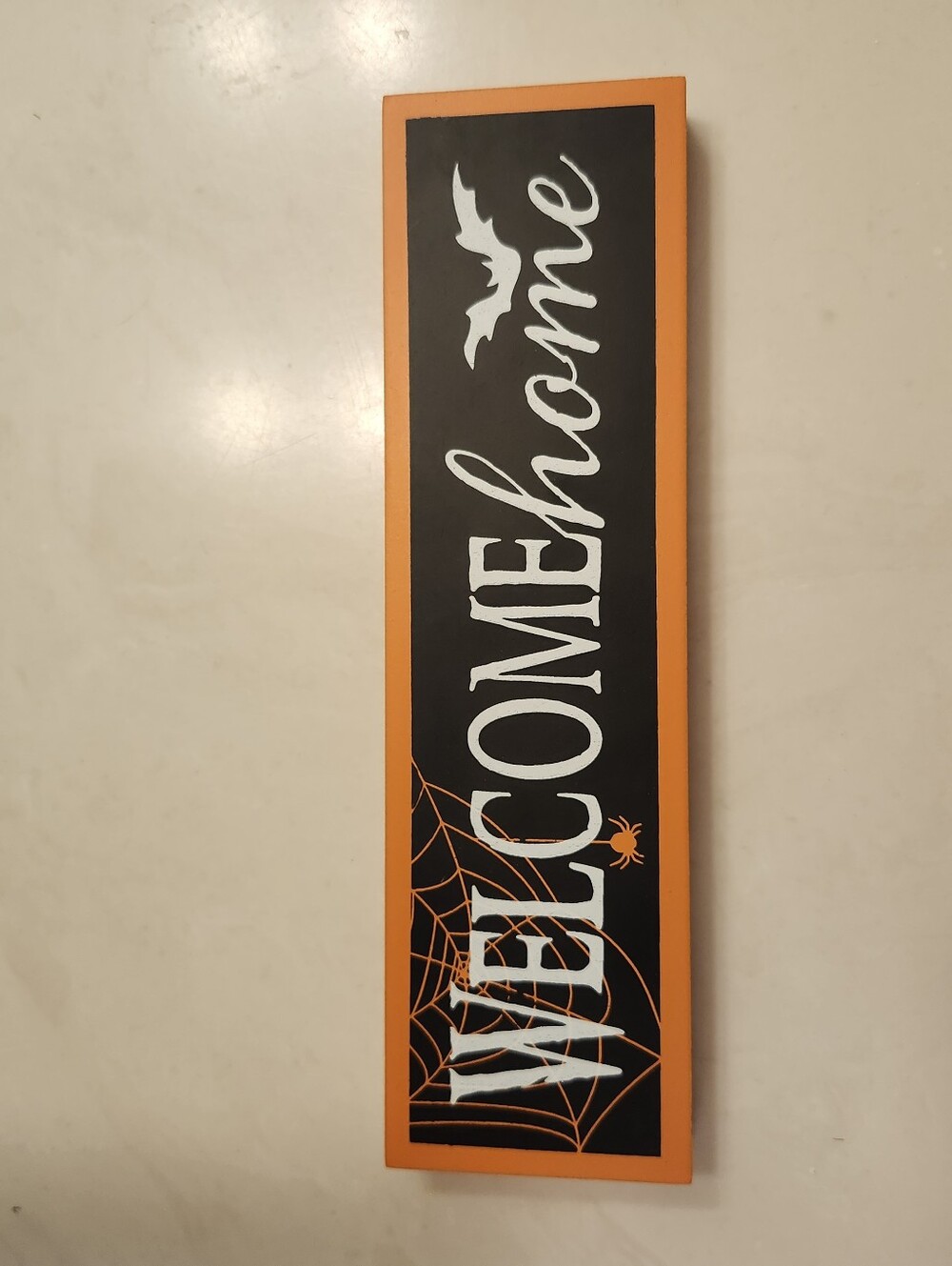 NWOT Halloween Black Plague Tabletop Decor Sign Welcome Home Orange